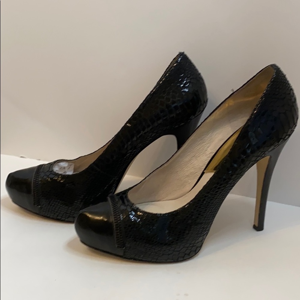 Michael Kors Black Snake & Patent Leather Stiletto